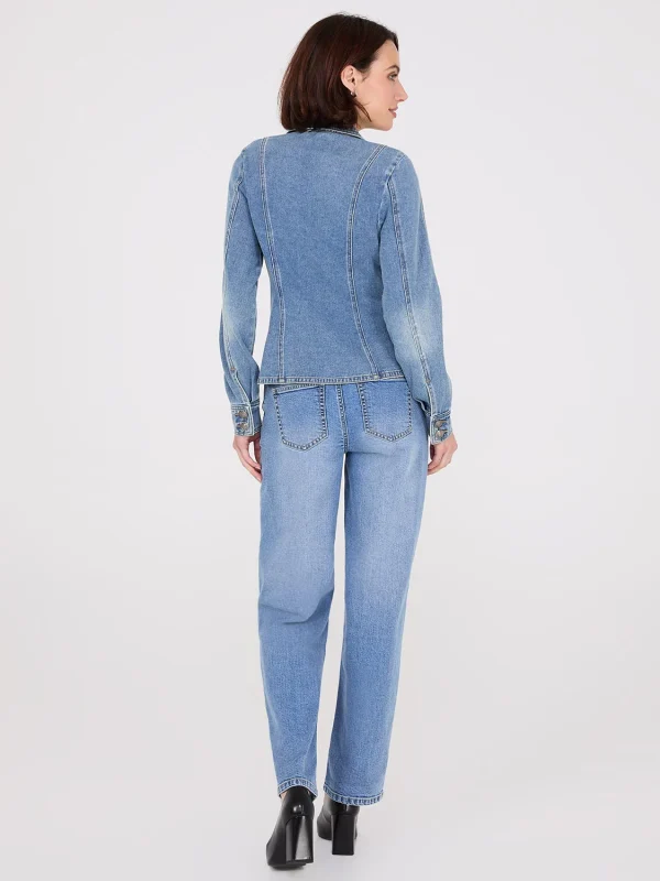 Denim Double-Breasted Blazer - Image 4