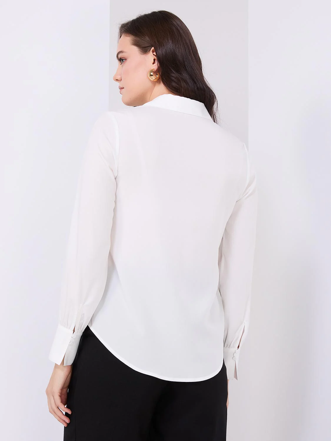 Button-Front Blouse With Ruffle Detail - Image 11