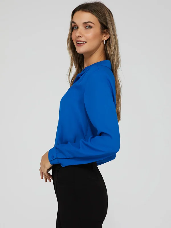 Crepe Chiffon Button-Down Blouse - Image 3