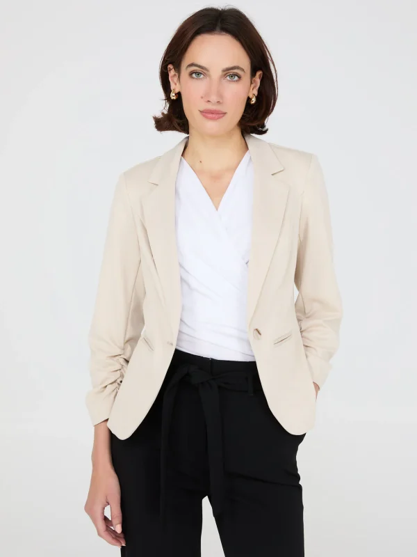 3/4 Ruched Sleeve Blazer - Image 5