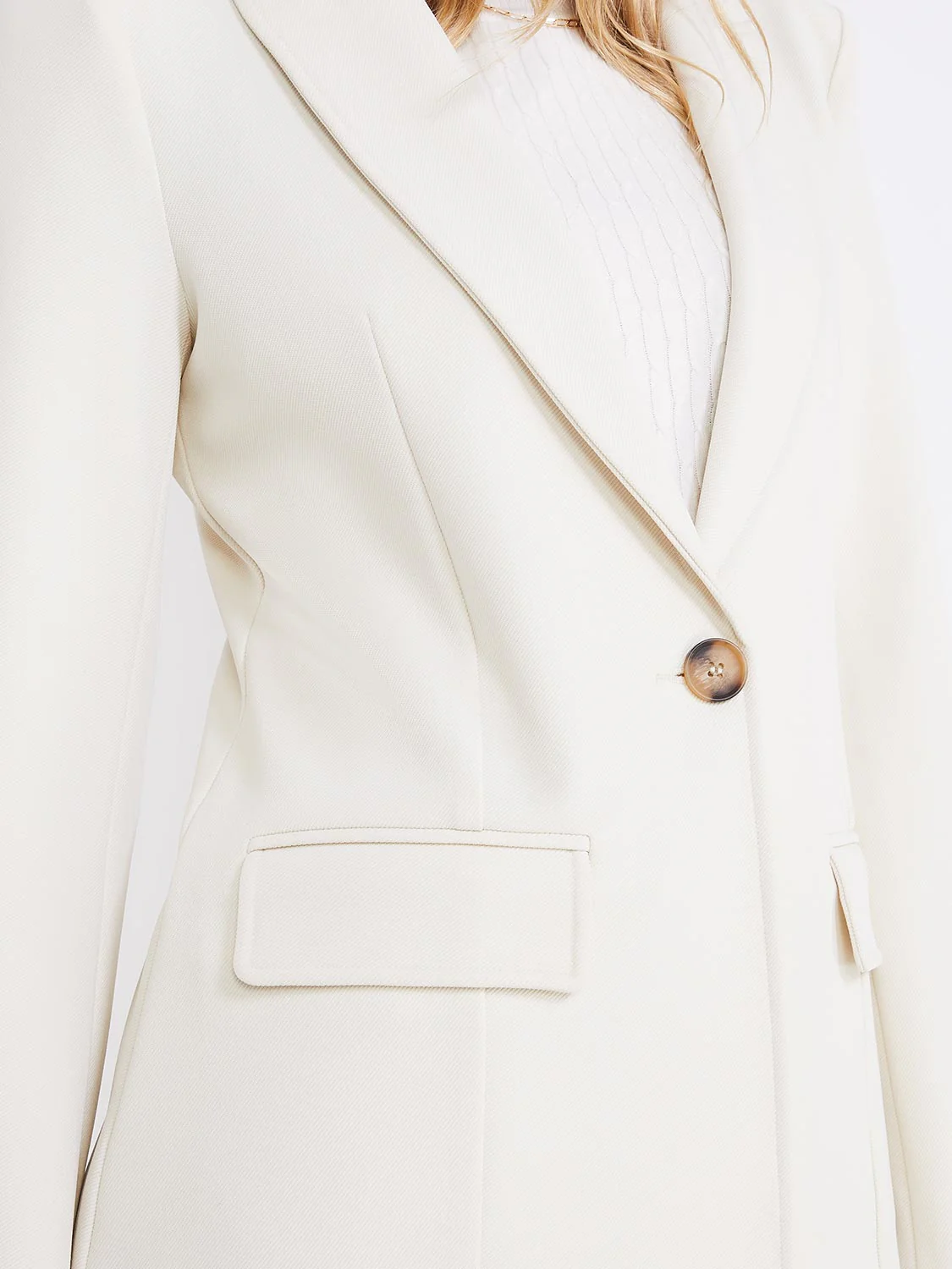 One-Button Textured Blazer - Image 13