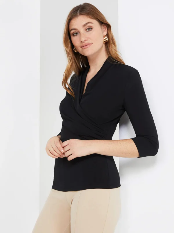 3/4 Sleeve Crossover Top - Image 4