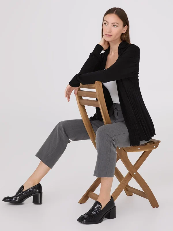 Multi Stitch Shawl Collar Duster Cardigan - Image 3