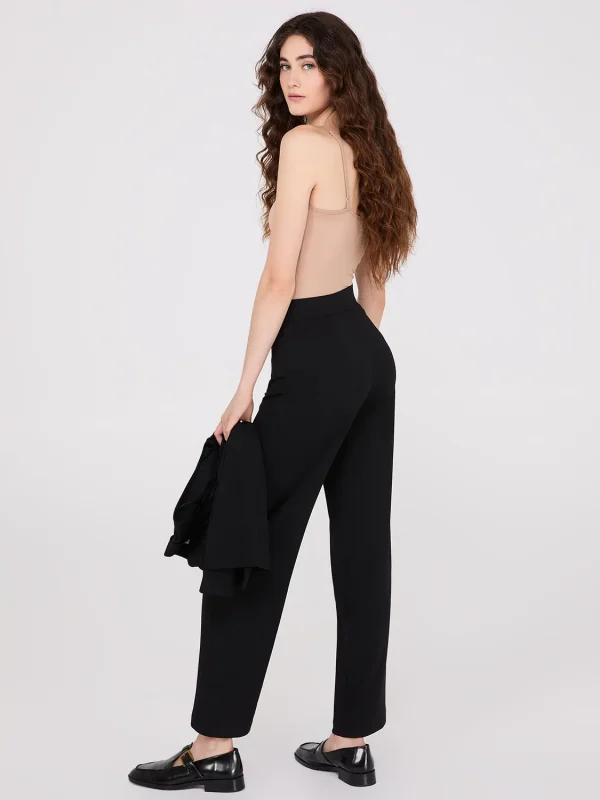 Wide-Leg Ankle Length Pants With Gold Button Details - Image 12