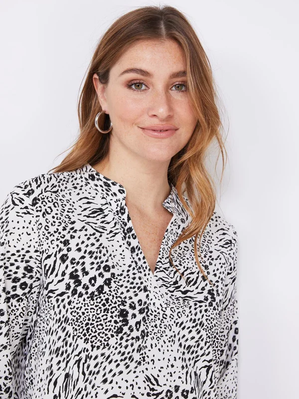 Printed Split Neck Blouse - Image 2