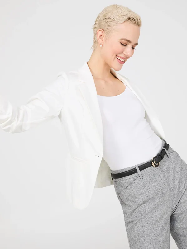 3/4 Ruched Sleeve Blazer - Image 9