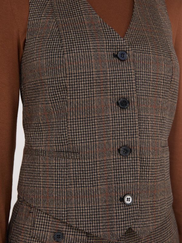 Glen Plaid Button-Front Vest - Image 3