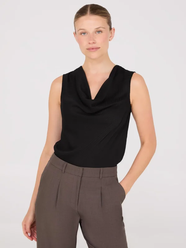Sleeveless Textured Cowl Neck Top - Image 5