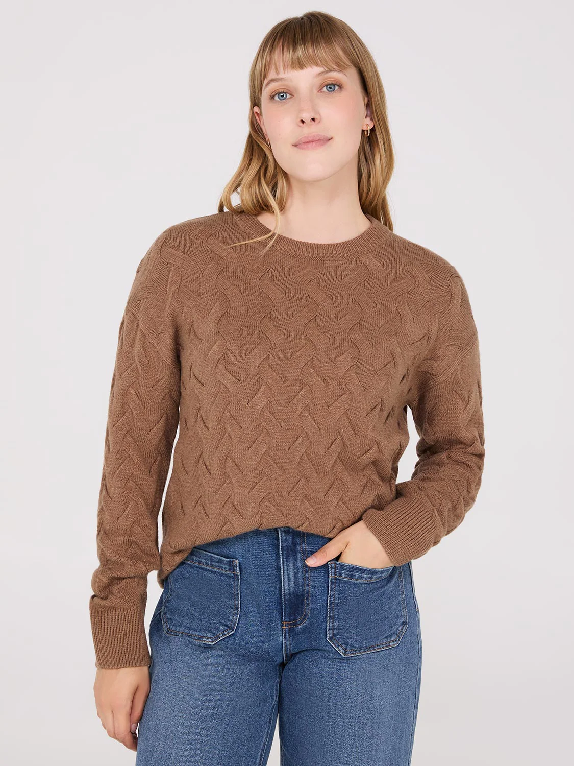 Basketweave Crew Neck Sweater - Image 5