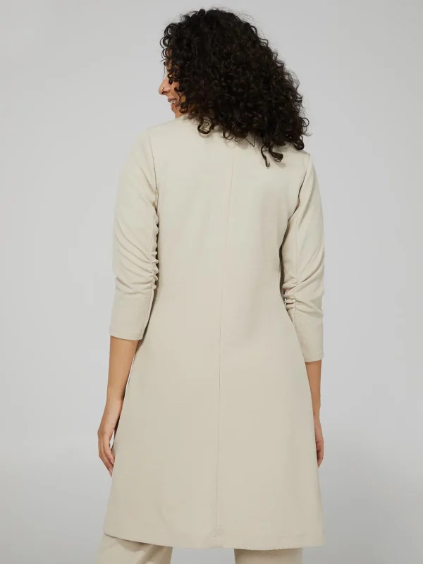 Long Blazer With 3/4 Ruched Sleeves - Image 8