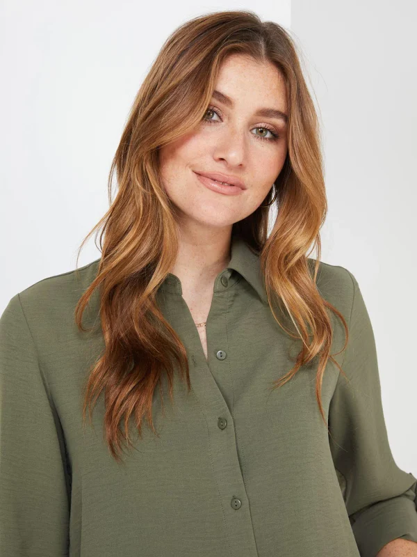 Textured Button-Front Blouse - Image 8
