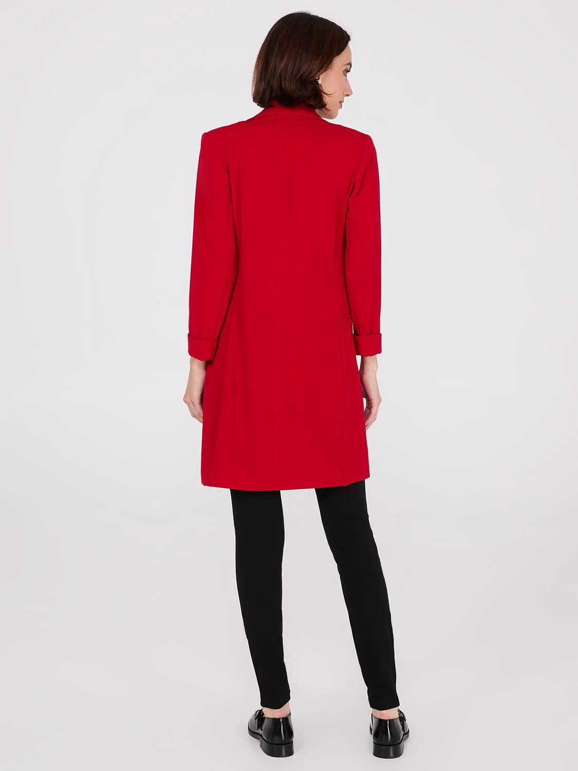 Cuffed 3/4 Sleeve Long Blazer - Image 8
