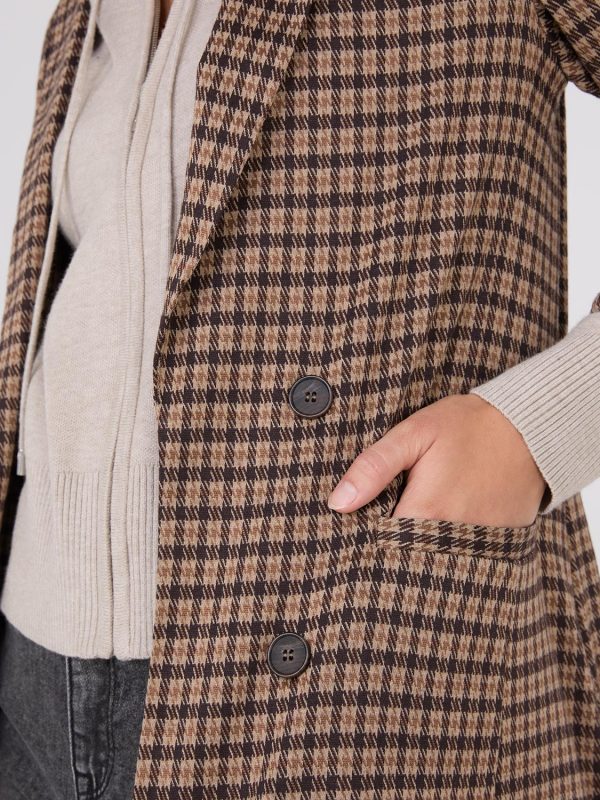 Houndstooth Jacquard Button-Front Blazer - Image 4