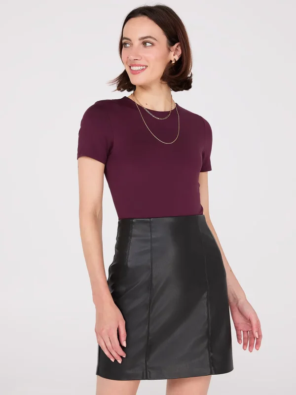 Faux Leather Mini Skirt - Image 2