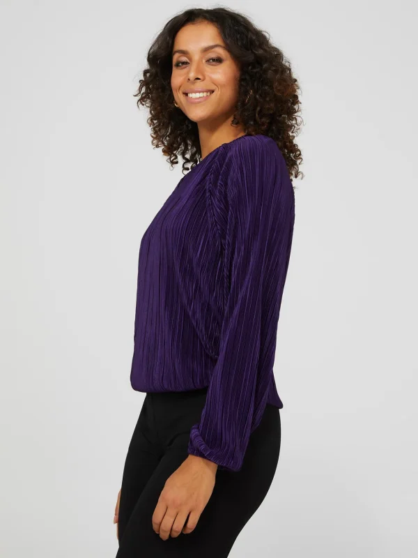 Long Sleeve Plisse Top - Image 3