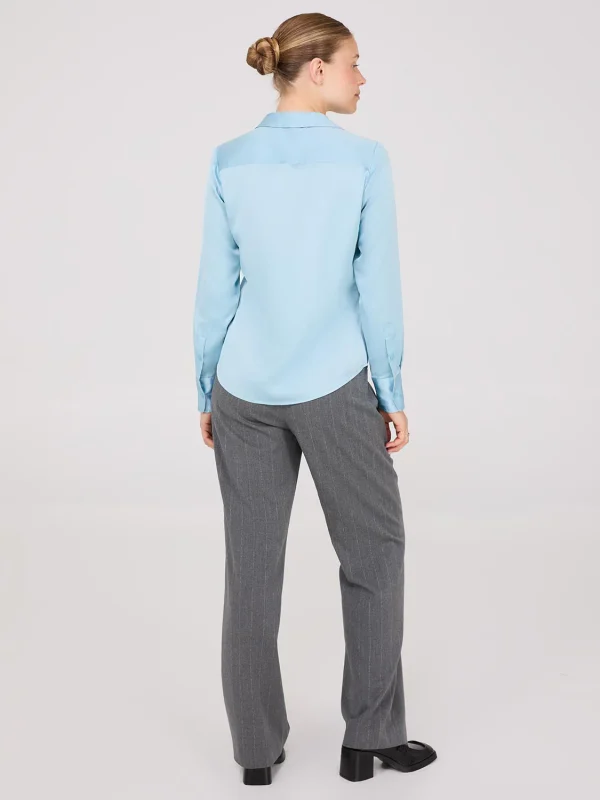 Notch Collar Button-Front Blouse - Image 4