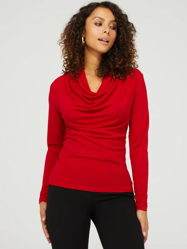 Cowl Neck Top With Pleat Details - Image 2