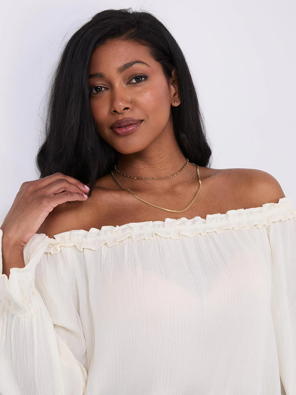 Off-The-Shoulder Top With Ruffle Details - Image 2