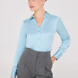 Notch Collar Button-Front Blouse