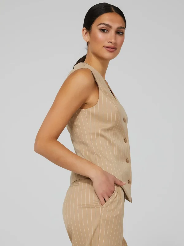 Pinstripe Sleeveless Vest - Image 4