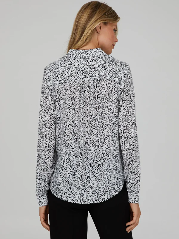 Printed Chiffon Button-Down Blouse - Image 4
