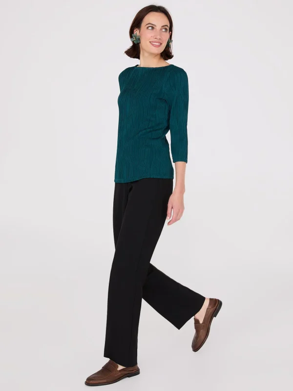 Wave Pattern Boat Neck Top - Image 7