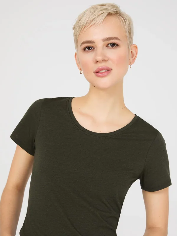 Scoop Neck Melange T-Shirt - Image 14