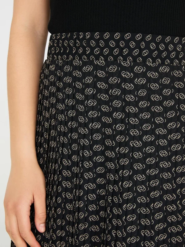 Printed Pleated Chiffon Skirt - Image 4