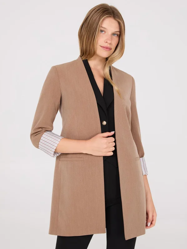 Collarless Open Blazer - Image 5