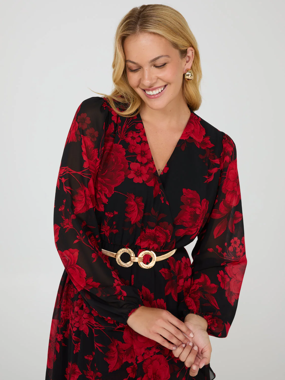 Gold Stretch Belt With Carved Buckle - Image 2