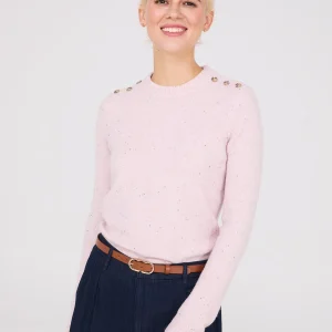 Crew Neck Sweater With Button Details