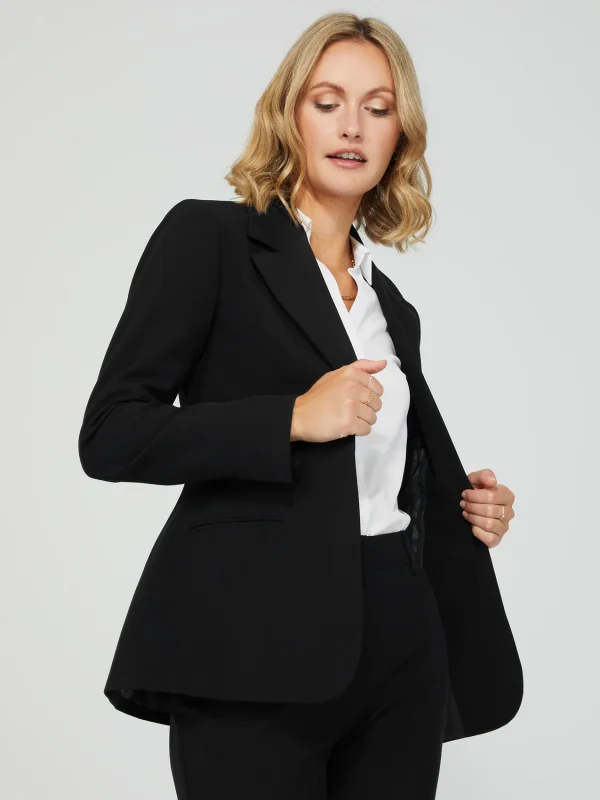 One-Button Long Sleeve Blazer With Pockets - Image 16