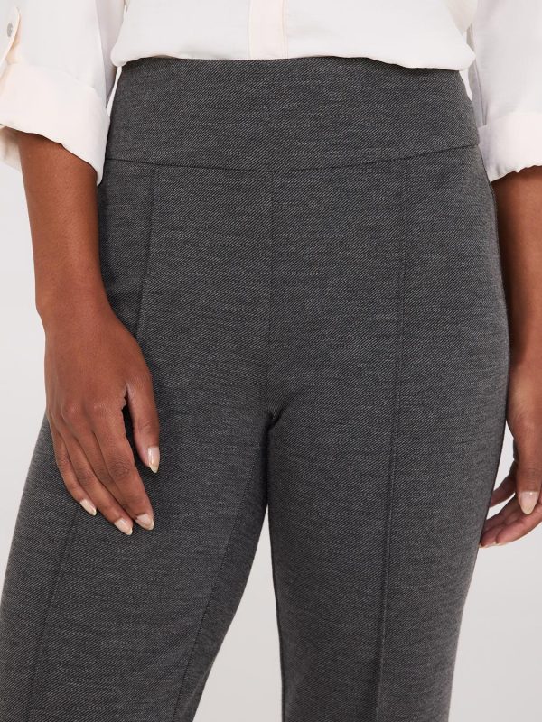 Front Pintuck Straight Leg Long Length Twill Pants - Image 3
