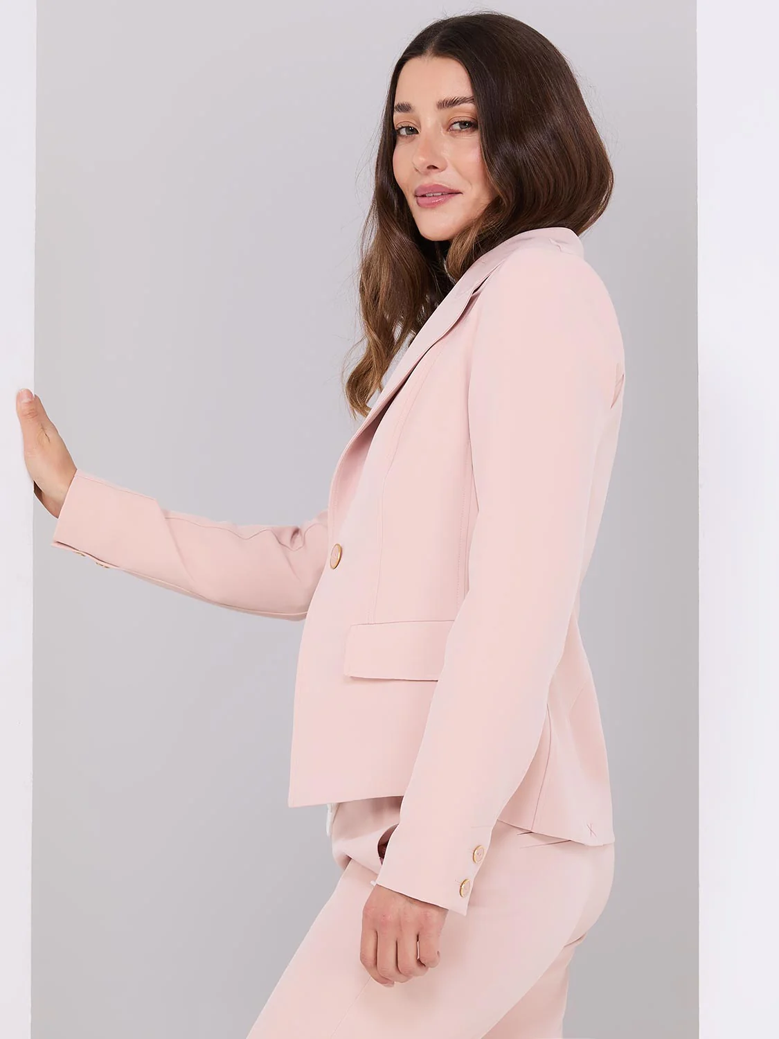 One-Button Blazer With Flap Pockets - Image 6