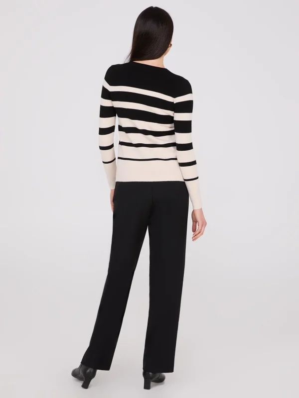 Colour Block Striped Button-Front Cardigan - Image 5