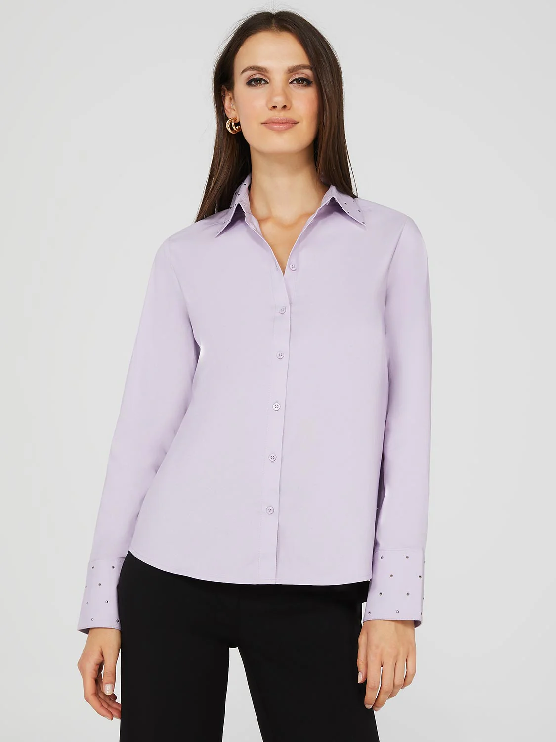 Button-Front Blouse With Stud Details - Image 5