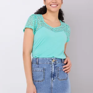 Lace Sweetheart Neckline Top