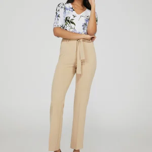 High-Waisted Tie Belt Pants