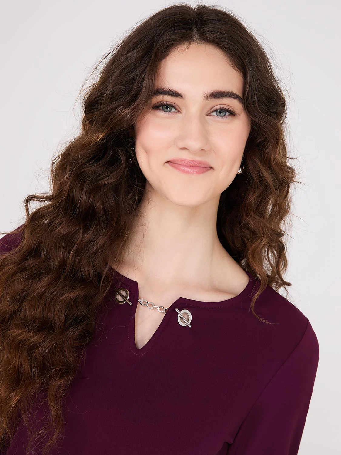 Chain Keyhole Long Sleeve Top - Image 3