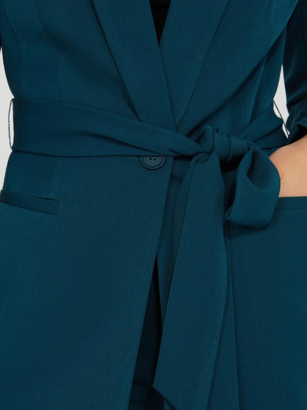 One Button Shawl Collar Blazer - Image 11