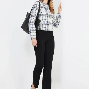 Plaid Boucle Waisted Blazer