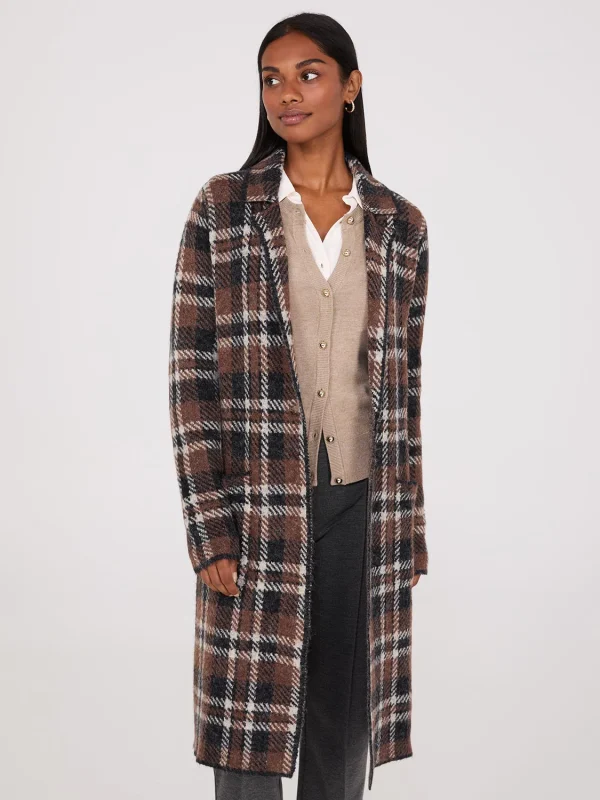 Jacquard Notch Collar One-Button Duster - Image 2