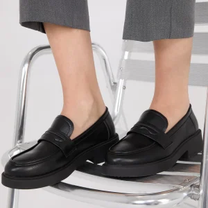 Faux Leather Penny Loafers