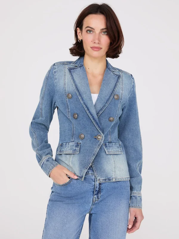 Denim Double-Breasted Blazer - Image 2