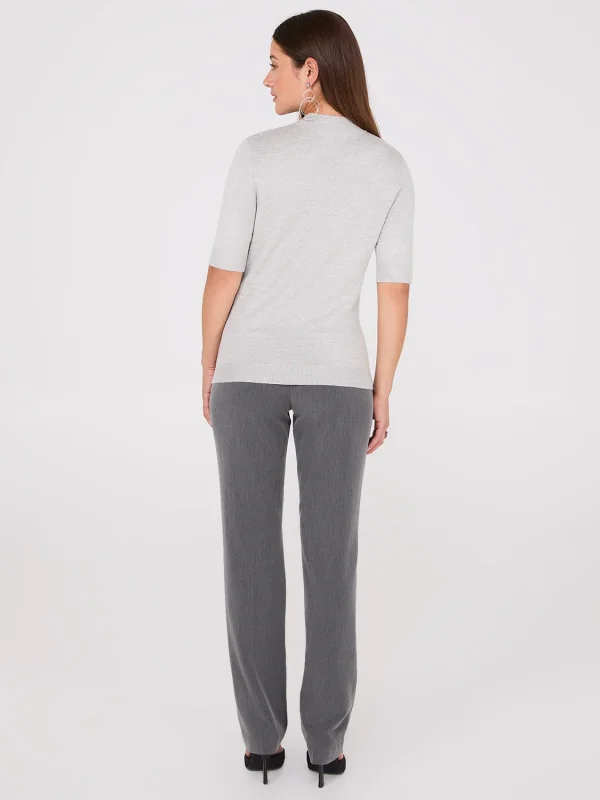 Mock Neck Elbow Sleeve Top - Image 9