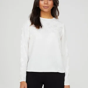 Jacquard Scoop Neck Blouse