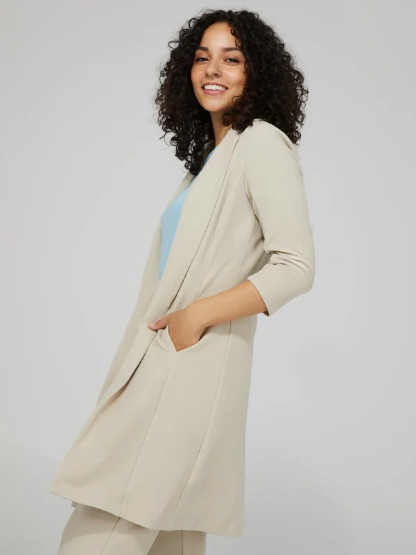 Long Blazer With 3/4 Ruched Sleeves - Image 7