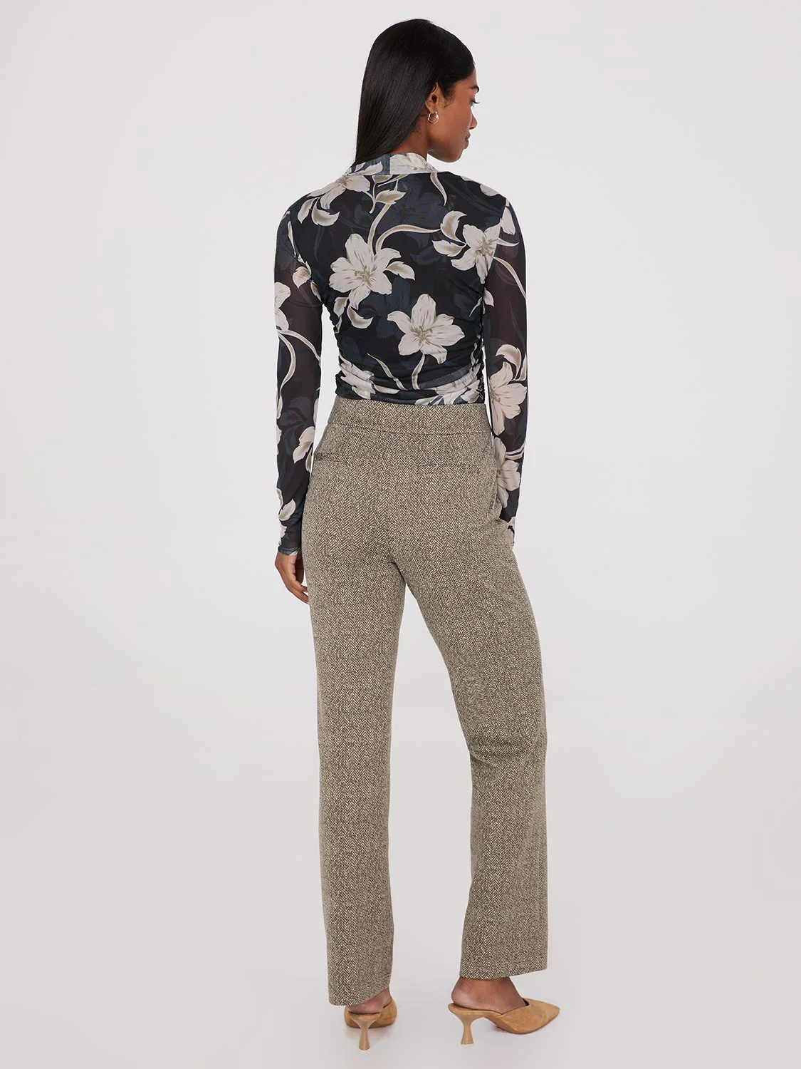 Herringbone Straight Leg Pants - Image 5