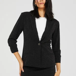 3/4 Sleeve Shimmer Blazer
