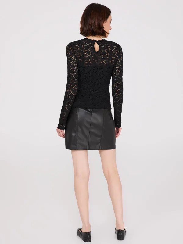Bubble Lace Long Sleeve Top With Cami - Image 9